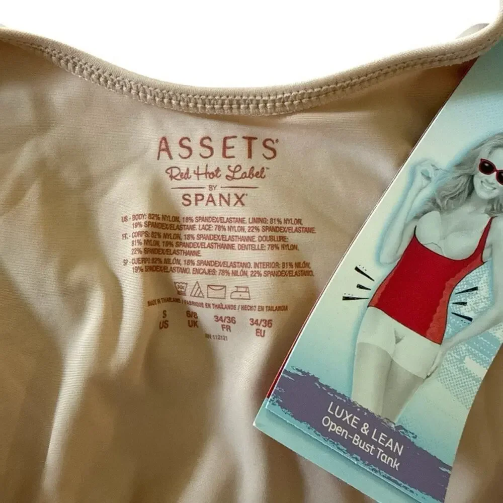 Assets Red Hot Label Spanx 1684 Rose Dust Luxe Lean Open Bust Tank Shaper Cami S